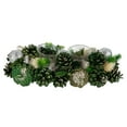 thumbnail image 2 of Northlight 13" Green Pinecone and Silver Glitter Ornaments Christmas Tealight Candle Holder, 2 of 5