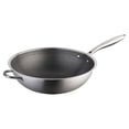 thumbnail image 1 of Stainless Steel Wok Honeycomb Grain Frying Pan Double Handle Traditional Pan, 1 of 4