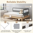thumbnail image 6 of Spaco 71 Inch Extra Long Swing Down Bed Guardrail, Baby Bedrail, Toddler Bed Rails with Safety Straps, Bed Rail for Toddlers, Bed Rail for Queen, King, Twin, Gray, 6 of 7