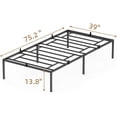 thumbnail image 6 of Yartaka 14 Inch Durable Steel Slat Metal Platform Bed Frame in Black, Easy Assembly ,Twin, 6 of 7