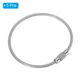 thumbnail image 3 of 6 Inch Wire Keychain Cable Stainless Steel Key Ring Loop 150mm, Silver 5 Pack, 3 of 6