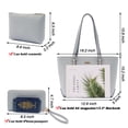 thumbnail image 2 of Set de bolsos y carteras Qiyuer para mujer Work en piel sintética gris, 2 of 9