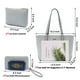 thumbnail image 2 of Set de bolsos y carteras Qiyuer para mujer Work en piel sintética gris, 2 of 9