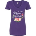thumbnail image 3 of Inktastic Blessed to Be a Grandma with Flowers Women's V-Neck T-Shirt, 3 of 5