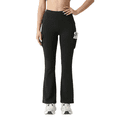 thumbnail image 5 of FLEXVIBE Womens Flare Leggings for Yoga Workout Polyester High Waist Stretch Bootcut Pants with Cargo Pockets,Black,US Size S, 5 of 10