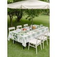 thumbnail image 3 of Outdoor Tablecloth with Umbrella Hole and Zipper, Eucalyptus Leaves Rectangle Table Cloth 54x80 Inch Waterproof Tablecloth, Green Plaid Farmhouse Watercolor Picnic Table Cover for Patio Camping, 3 of 7
