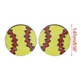 thumbnail image 3 of Sports Baseball Football Volleyball Basketball Wooden Stud Earrings, Fashionable Accessories, 3 of 7