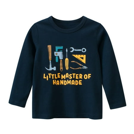 

Little Boys Letter Print Long Sleeve Crewneck T Shirt Tops Tee Clothes For