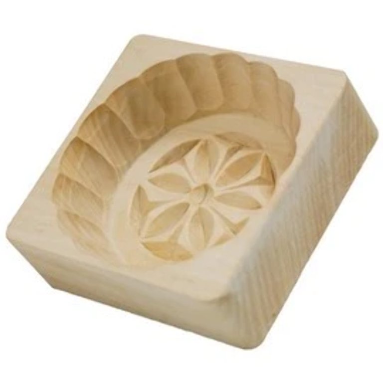 Traditional Polish Folk Art Flower Wooden Butter Mold