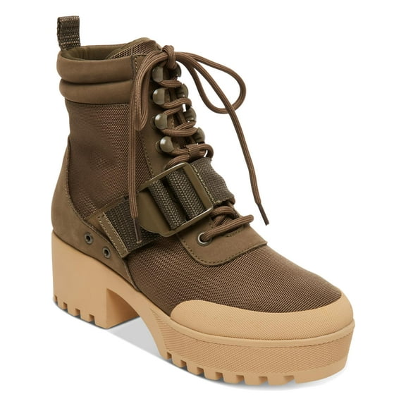 Steve Madden Womens Grady Lug-Sole Lace-Up Combat Boots