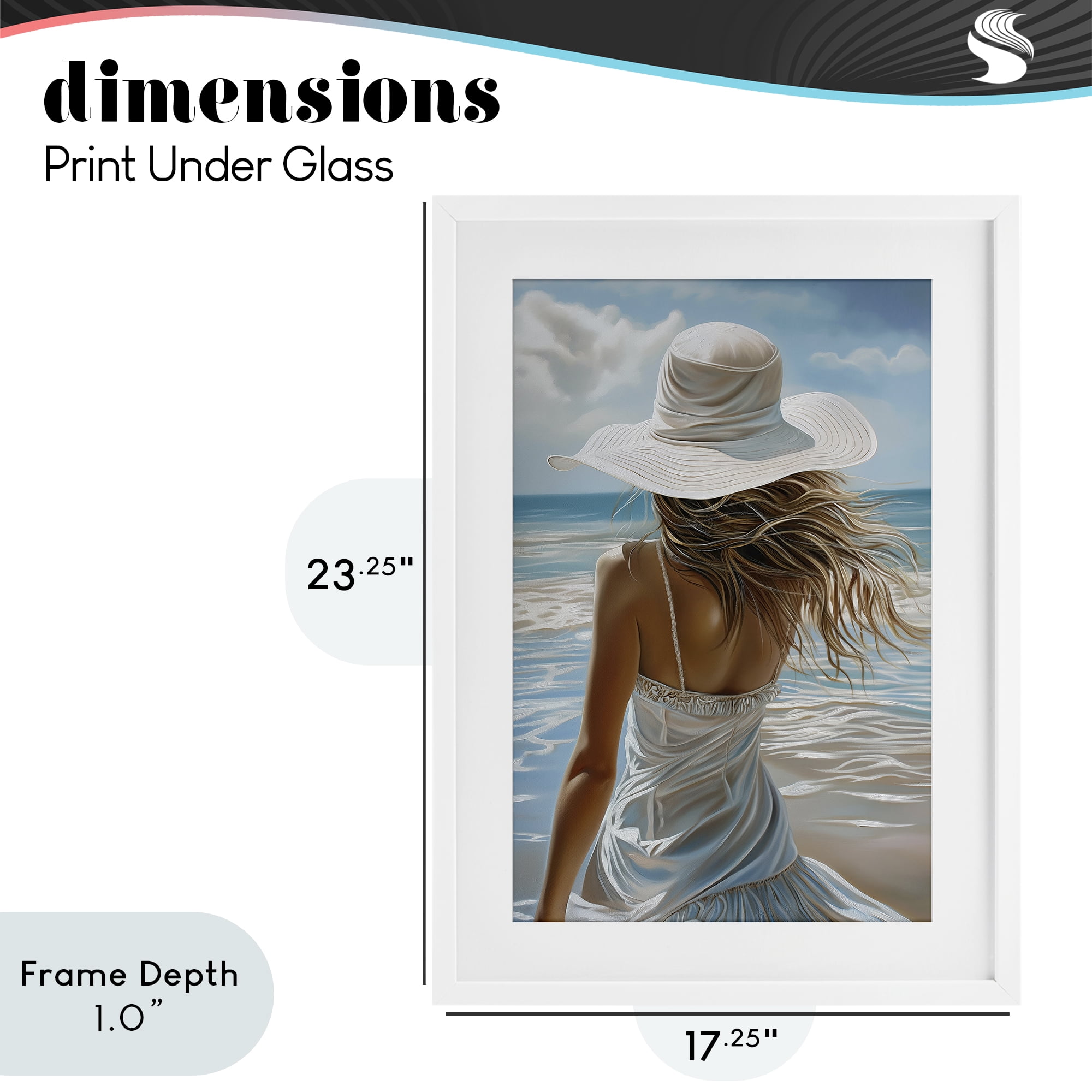 Stupell Industries Day Dreaming Summer Beach White Framed Print Under Glass, design by Imagine It Images
