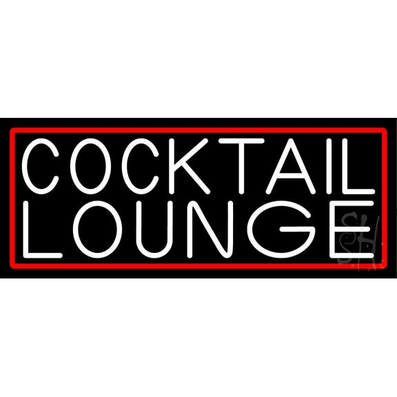 Cocktail Lounge With Red Border LED Neon Sign 13 x 32 - inches, Clear Edge Cut Acrylic Backing, with Dimmer - Bright and Premium built indoor LED Neon Sign for Bar decor.