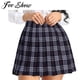 thumbnail image 2 of Women Ladies Japanese Schoolgirl Cosplay Costume Zipper A-line Plaid Pleated Short Skirt Sexy Girls School Uniform Rave Dress UpL Gong Bohan LED, 2 of 2