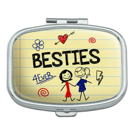 Besties Best Friends Rectangle Pill Case Trinket Gift (The Best Pill Box)