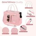 thumbnail image 3 of Cshidworld Canvas Tote Bag with Multi-Pocket for Women, Shoulder Handbag Everything Tote Bag with Compartments, Laptop Work Bags Shoulder Messenger Gym Bag for Travel Nurse College Gift, Pink, 3 of 7