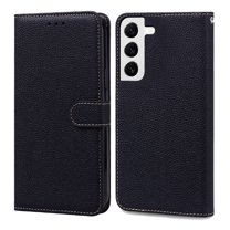 Wallet Case for Samsung Galaxy S21, Drop Resistant Card Slots Flip Cover with Stand Magnet Wrist Strap Phone Cover for Samsung Galaxy S21 6.2 Inch,Black