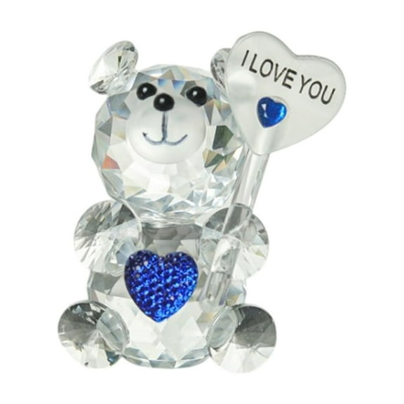 Kraoden Rose Teddy Bear, Crystal Standing Bear Figurine, Crystal Animal Figurines, Mothers Day Valentines Day Gifts Birthday Present for Family