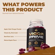 (3 Pack) Vigor Prime – Gummies with a Natural Daily Blend for Energy & Wellness | Great-Tasting, Easy-to-Chew Gummies (180 Gummies)