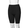thumbnail image 5 of A2Y Women's Basic Solid Premium Cotton Mid Thigh High Rise Biker Bermuda Shorts Black S, 5 of 5