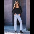 thumbnail image 4 of Camisas de Larga para Mujer, Blusas de Cuello Cuadrado, Blusas Básicas de Punto Acanalado, Conjuntos de Otoño, Ropa de Moda Negro XXXL, 4 of 8