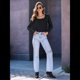 thumbnail image 4 of Camisas de Larga para Mujer, Blusas de Cuello Cuadrado, Blusas Básicas de Punto Acanalado, Conjuntos de Otoño, Ropa de Moda Negro L, 4 of 8