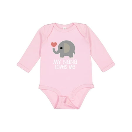 

Inktastic Nana Loves Me for Grandkids Gift Baby Boy or Baby Girl Long Sleeve Bodysuit