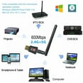 thumbnail image 3 of Adaptateur Wi-Fi USB AC600 Mbps, Dongle Wi-Fi de Réseau Sans Fil USB 2.0 avec Antenne 2 dBi pour PC/bureau/ordinateur Portable/Mac, Compatible avec Windows 10/8.1/8/7/XP/Vista, Mac OS X/Linux, 3 of 6