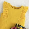 thumbnail image 3 of 3M-3T Kids Summer Outfit Infant Baby Girl Clothes Ruffle Top Floral Bow Shorts Set, 3 of 6