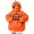 thumbnail image 2 of Sentuca Teen Hoodies Halloween Innovation Pumpkin Playful Prints Sweatshirts with Pocket Long Sleeve Warm Party Girls and Boys Clothes Size 15Y, 2 of 8