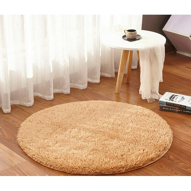 6 Colors 39 Inch Round Anti Skid Gy Area Rugs Super Soft Fluffy Living Room Bedroom Carpet Child Play Yoga Mat Home Indoor Gateway Door Com Carpet Indoor Gateway Door, Round Fur Rug Cream