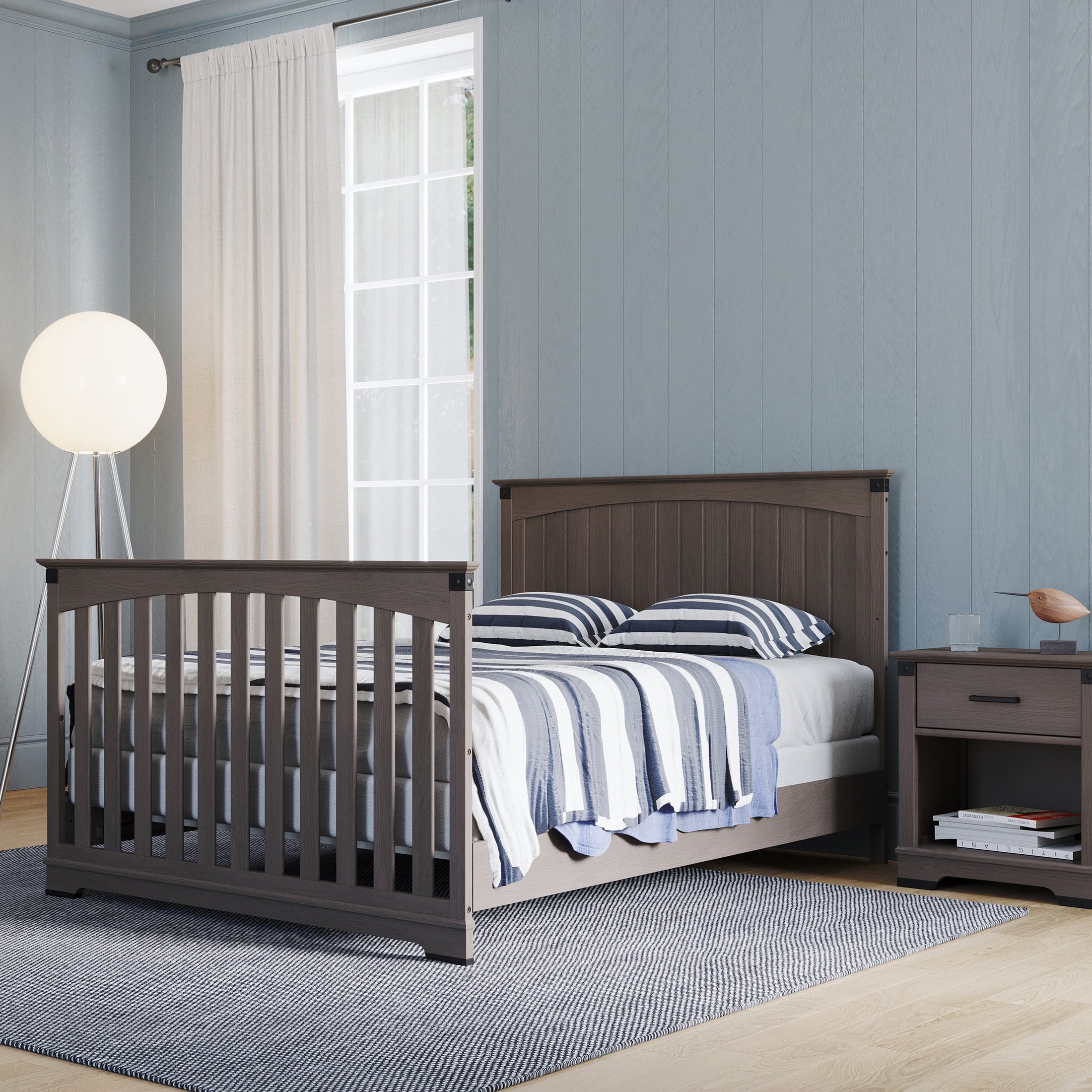 Child Craft Full-Size Bed Rail Conversion Kit, Converts 4-in-1 Crib to Bed, Solid Wood, Dapper Gray