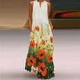 thumbnail image 3 of 2024 Vintage Print Women Sundress Summer Fashion V-neck Sleeveless Long Dress Elegant Ladies Maxi Dresses Femme Vestidos, 3 of 6