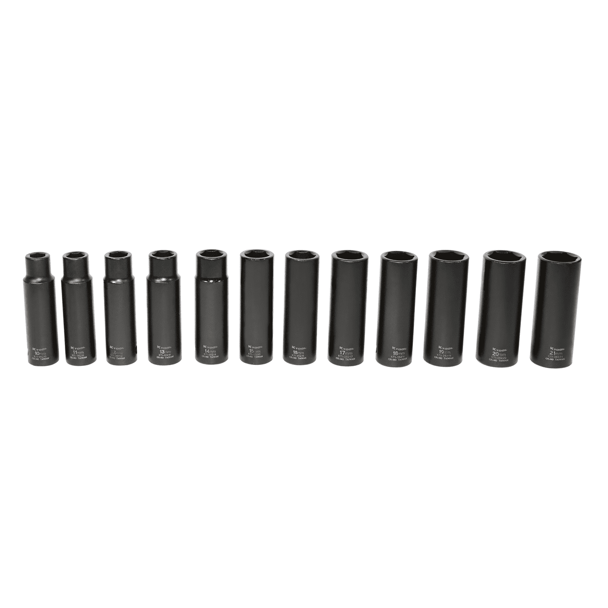 K-Tool 38200 12-pc 1/2" Drive 6-Point Metric Deep Impact Socket Set