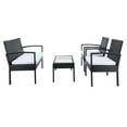 thumbnail image 5 of SAFAVIEH Outdoor Collection Bassey 4-Piece Patio Set Black/Beige, 5 of 9