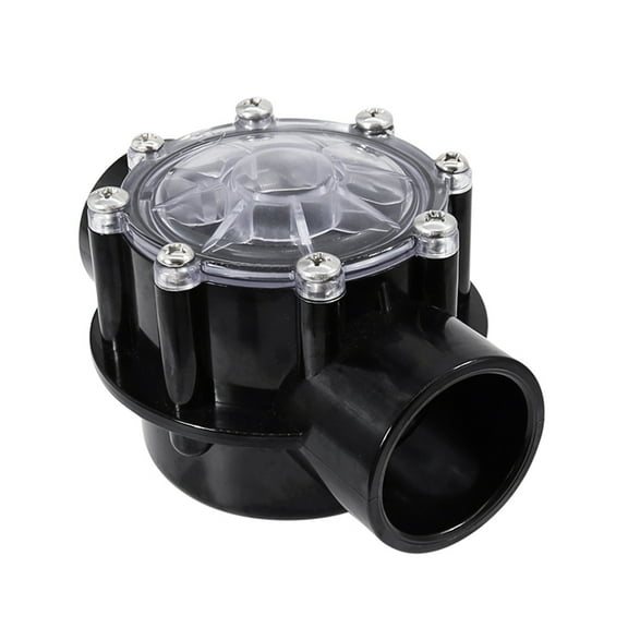 Symkmb 7235 1-1/2-Inch to 2-Inch Check Valve for Straight Through Flow for Pool and Spa 180-Dgree PVC Black