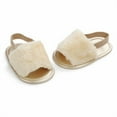 thumbnail image 3 of Baby Sweetie Baby Girls Plush Sandals Summer Open Toe Fur Princess Flats Walking Shoes for Toddler Newborn Infant, 3 of 8