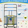 thumbnail image 4 of CITYLE Trampoline for Kids 600LBS 5.5FT Toddler Trampoline Indoor Outdoor with Basketball Hoop, Swing, Adjustable Bar, 66'' Mini Small Trampoline with Enclosure, Gifts for Toddlers, Boys & Girls, 4 of 8