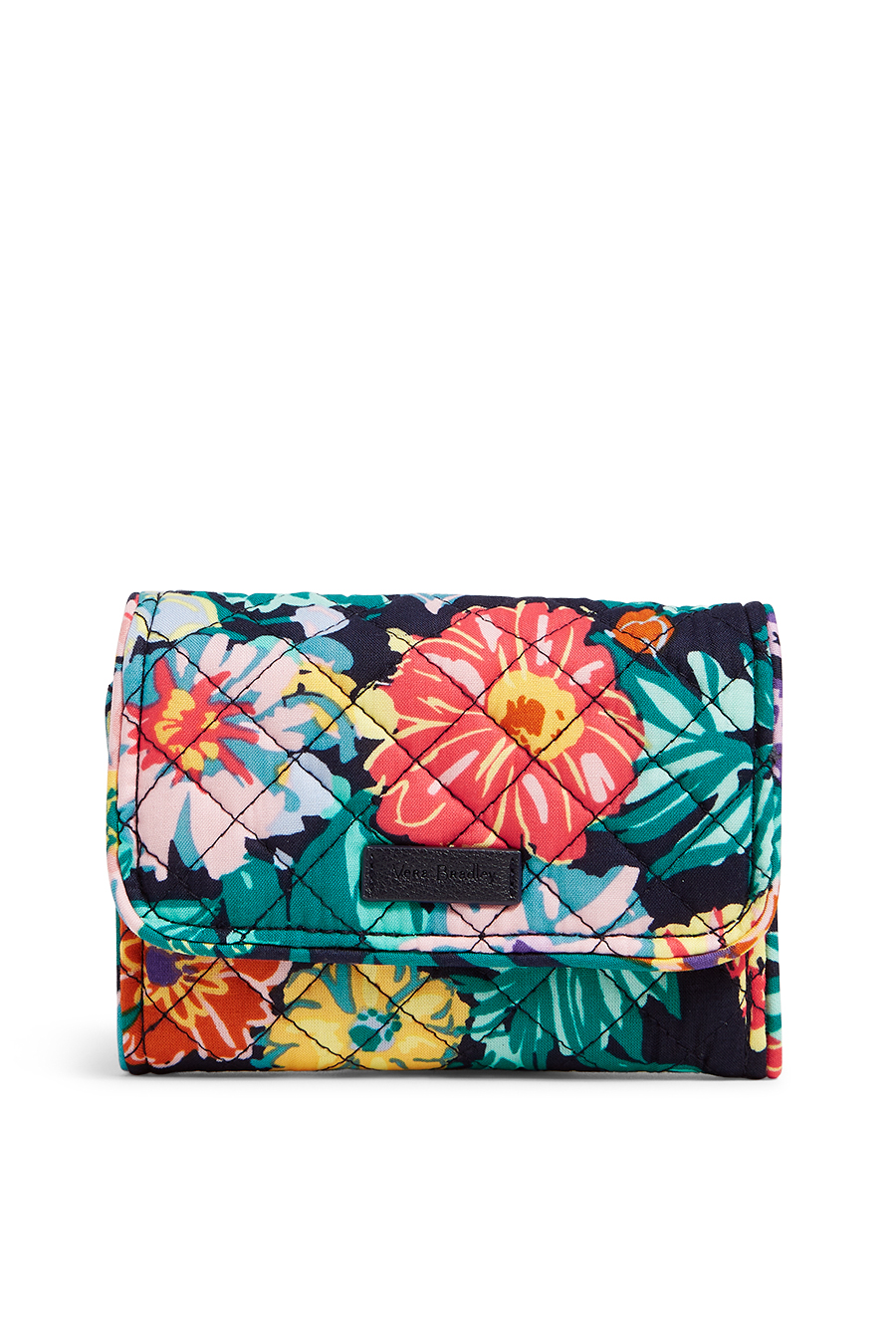 Vera Bradley Women S Cotton Rfid Riley Compact Wallet Happy Blooms Walmart Com