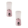 thumbnail image 1 of Oleegame 2PC Portable Small Fruit Juicer Usb Rechargeable With 6 Juicer For Shakes Handheld For Sports Travel Outdoors For Kitchen Pink, 1 of 9