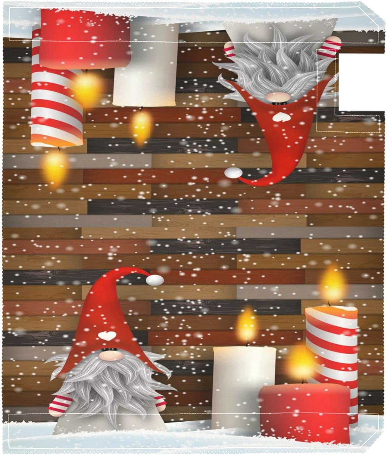 Christmas Gnome Elf Mailbox Cover Xmas Candle Winter Snow Mailbox Covers Magnetic Large Oversized 21"X25.5" Mailbox Wraps Post Letter Box Cover Garden Decorations