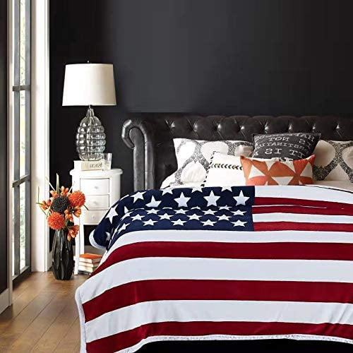 US FLAG BLANKET Soft Plush Fleece Bed Sofa Cover Throw United States USA Patriot