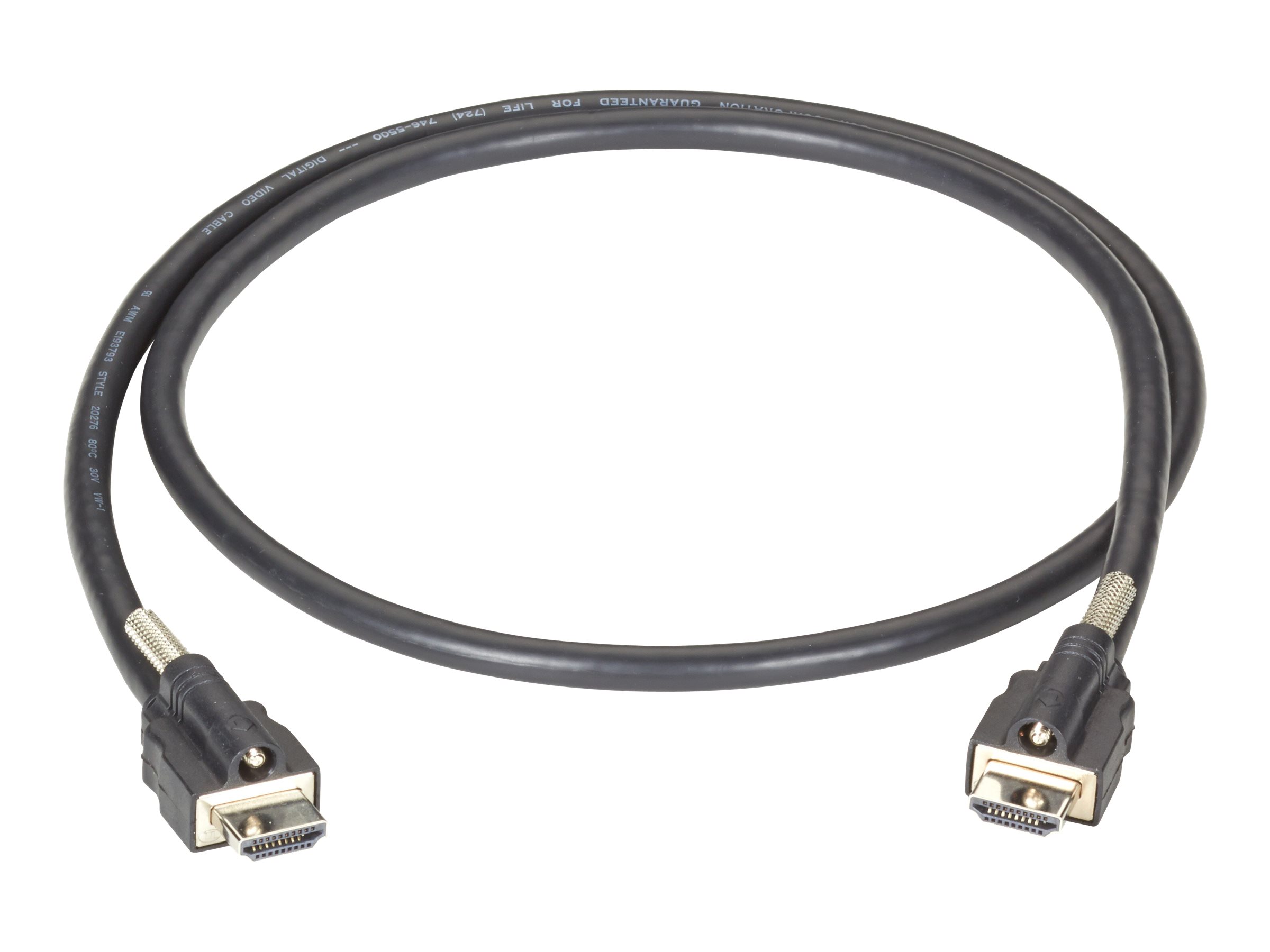Black Box Locking HDMI to Locking HDMI Cable 2m 6.5ft. VCLHDMIL002M