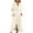 White, variant on Womens Robe Solid Casual Flannel Long Sleeve Thermal High Slit Bathrobe Kimono with Belt Sleepwear