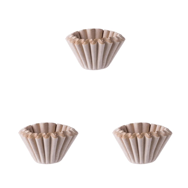 YWIYIUD 150PCS Bowl Shaped Artifical Paper Round Coffee Filter Natural Brown BasketFilters Disposable Small Coffee Filters for Home Cafe Use Coffee Filter