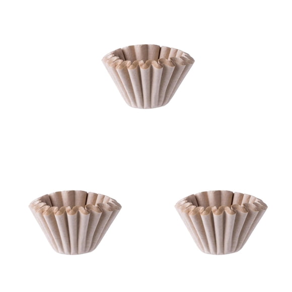 YWIYIUD 150PCS Bowl Shaped Artifical Paper Round Coffee Filter Natural Brown BasketFilters Disposable Small Coffee Filters for Home Cafe Use Coffee Filter