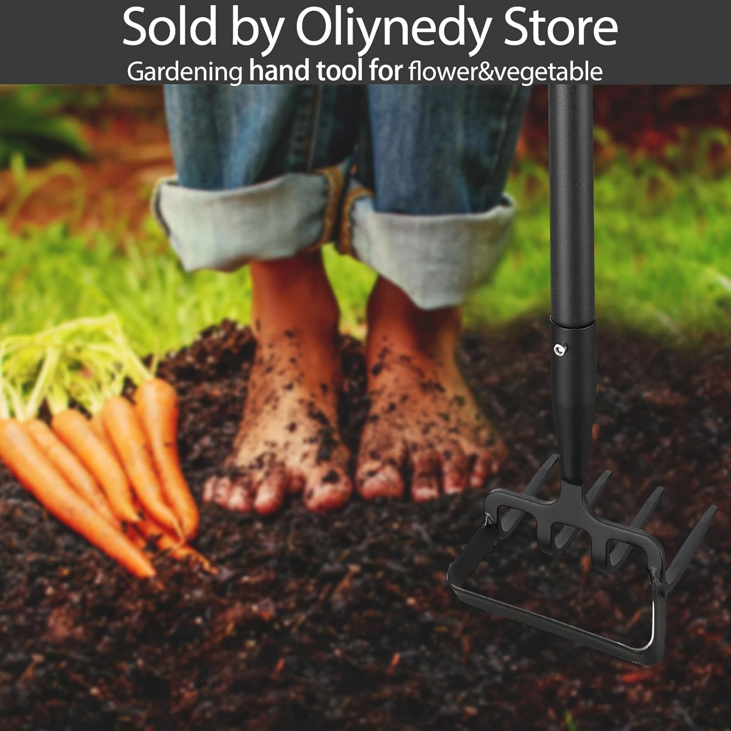 LCOKEIY Stirrup Hoe and Cultivator with Adjustable Handle 32-73inch, Heavy Duty Scuffle Garden Hoe Gardening Hand Tools