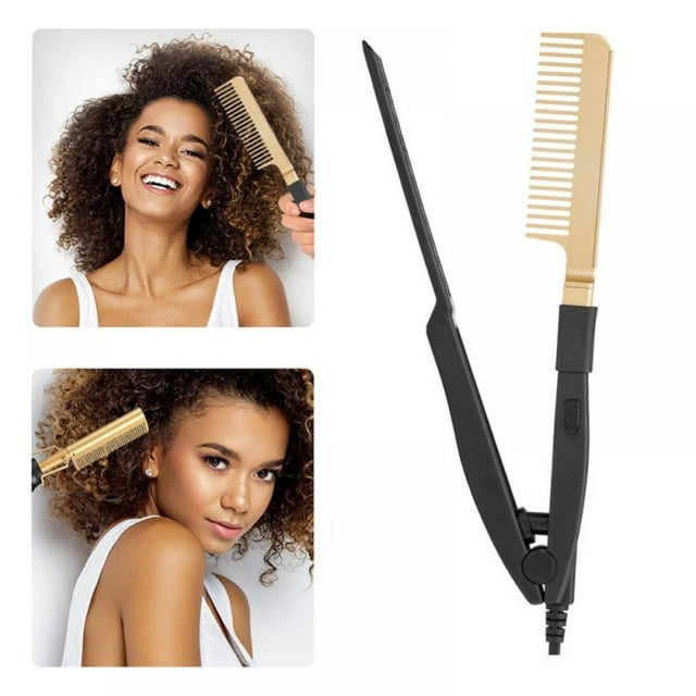 Hot Comb Hair Straightener With Comb Electric Heating Straighten Comb Wet And Dry Hair Anti 9848