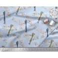 thumbnail image 2 of Soimoi Blue Cotton Poplin Fabric Floral & Paradise Whydah Bird Print Fabric by the Yard 58 Inch Wide, 2 of 3