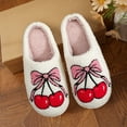 thumbnail image 2 of Chenyee Cute Cartoon Slippers for Women Soft Plush Retro Preppy Slip On Comfortable Indoor Outdoor Shoes, 2 of 4
