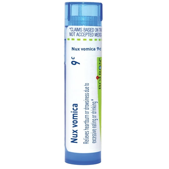 Boiron Nux Vomica 9C, Homeopathic Medicine for Heartburn Or Drowsiness Due To Excessive Eating Or Drinking, 80 Pellets